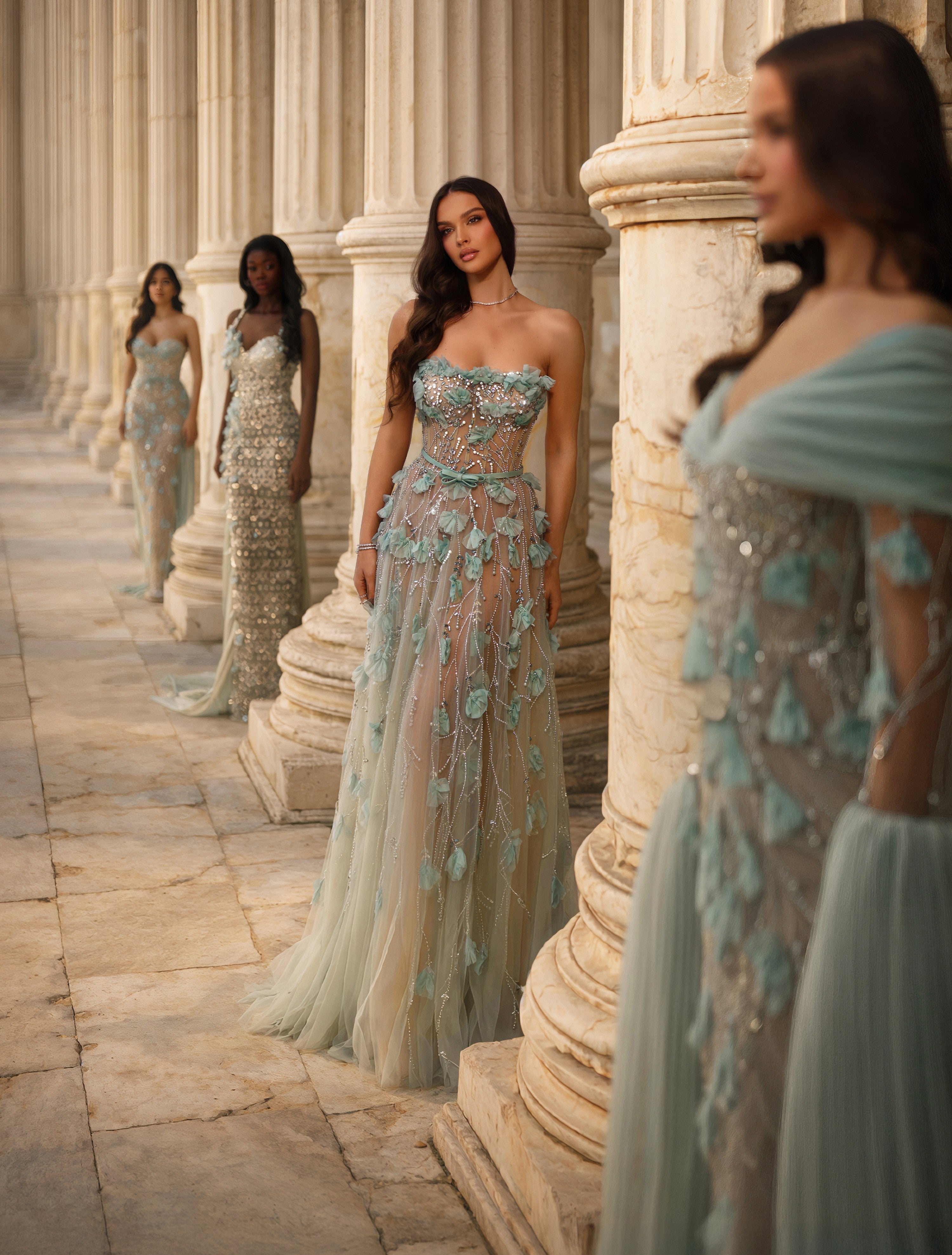 sachin and babi light blue dress Vlora Kaltrina