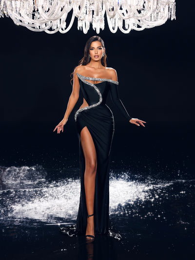black evening gown