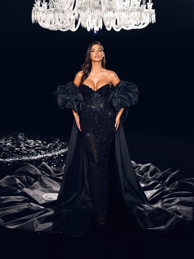 black evening gown
