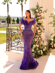 dark purple evening gown