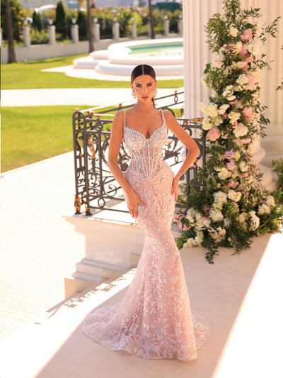 faded pink evening gown