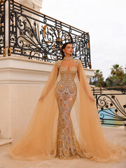 golden evening gown