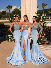 light blue evening gowns