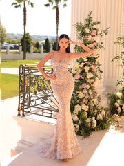 nude evening gown