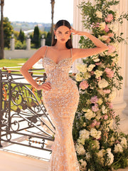 nude evening gown