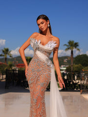 nude evening gown