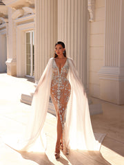 nude evening gown