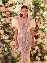 nude evening gown