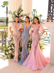 pastel color evening gowns