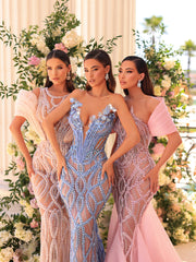 pastel color evening gowns