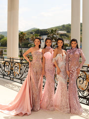 pink evening gowns