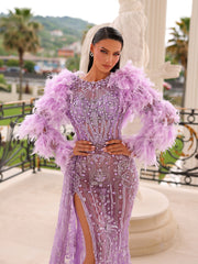 purple evening gown