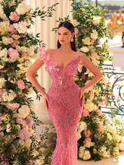 warm pink evening gown