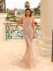 nude butterfly dress